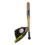Taco Beisebol Madeira Luva Bola Bolsa Juvenil 62cm